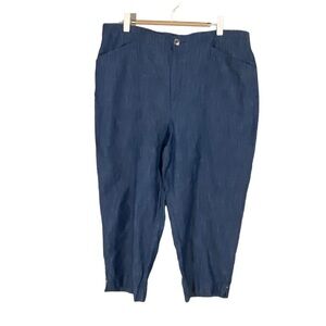 Chicos Chambray Cropped Pants Sz 1.5=10